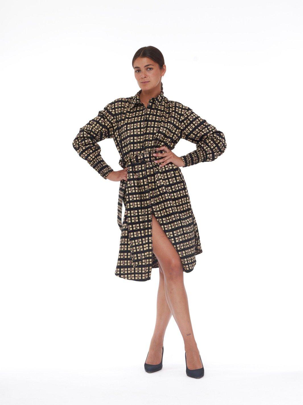2020 Cavalli e Nastri chemisier dress with geometric print W22070401  Cavalli e Nastri 