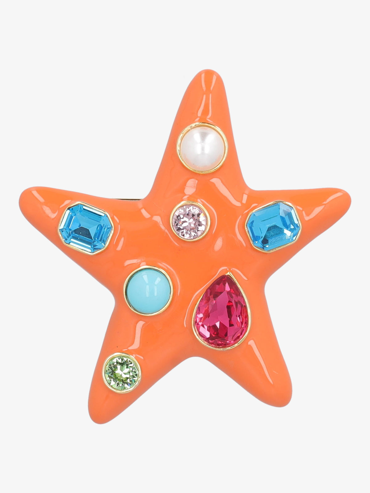 Kenneth Jay Lane Jackie Orange Star Brooch CVR24.1.134  Kenneth Jay Lane 
