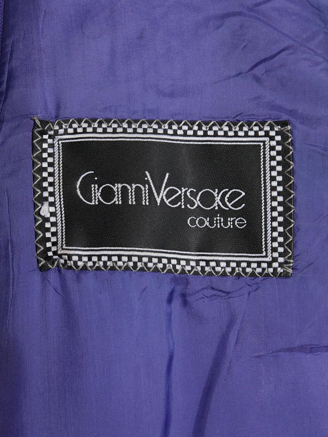 1980s Gianni Versace purple women suit in wool with large buttons W2203173  Versace 