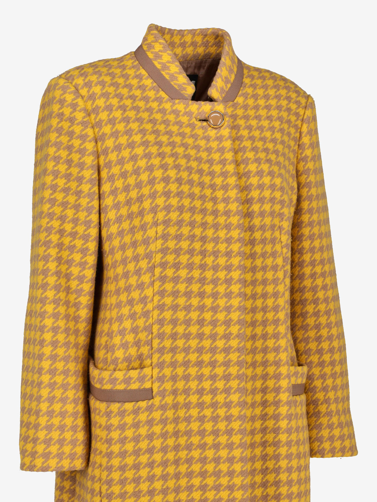 Vintage Yellow Tartan Long Coat MR22526.46  Caractēre 