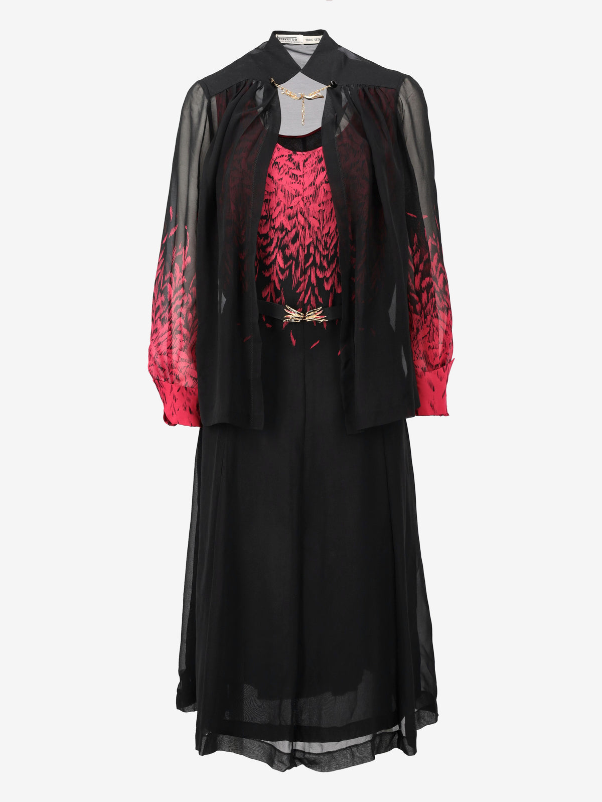 Vintage Silk Belted Dress