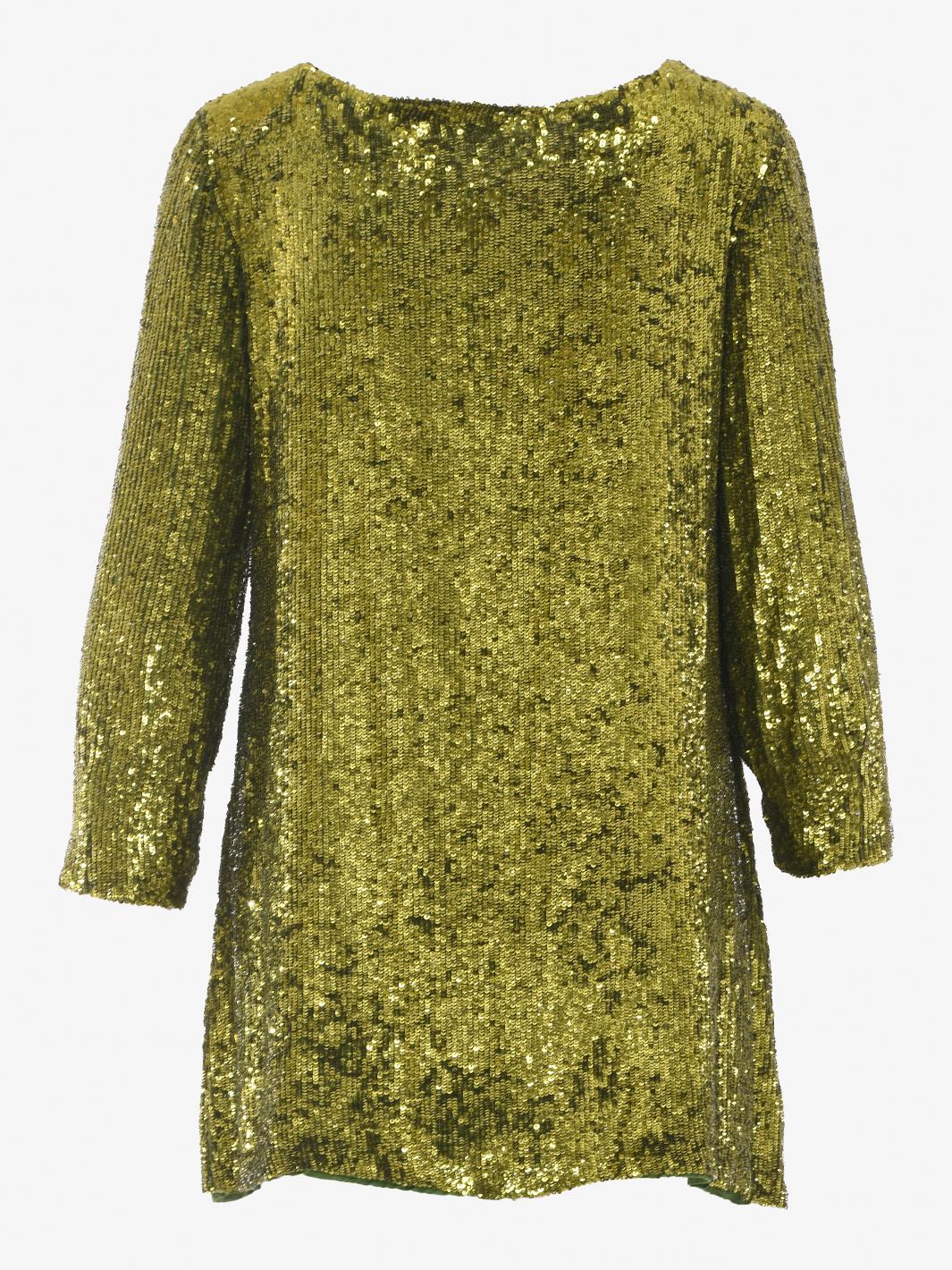 Parosh dress in light green sequins W22110301  Parosh 