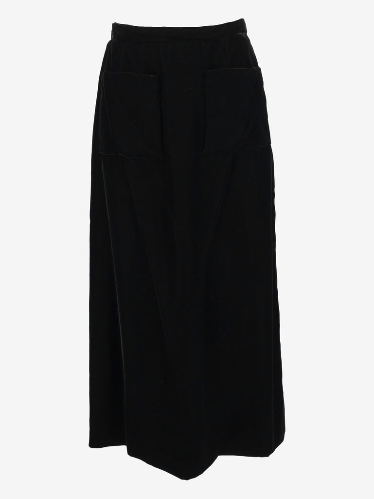 Courrèges Hyperbole Long Velvet Skirt with Front Pockets MR260725.159  Courrèges 