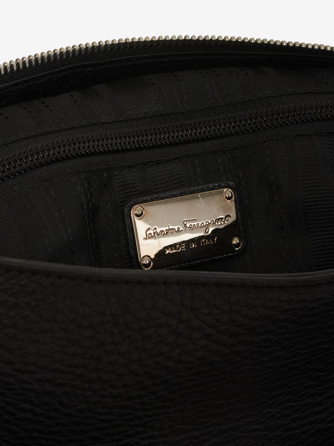 Salvatore Ferragamo Black grained leather bag