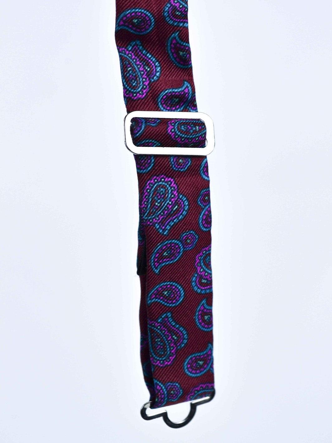1980s dark red bow tie with Paisley print W22050630  Vintage 