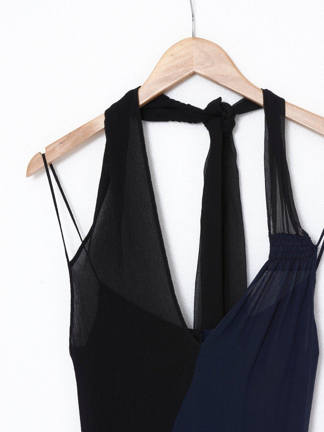 2020 Alessandro dell'Acqua dark blue chiffon dress CVM19.1  Alessandro Dell'Acqua 