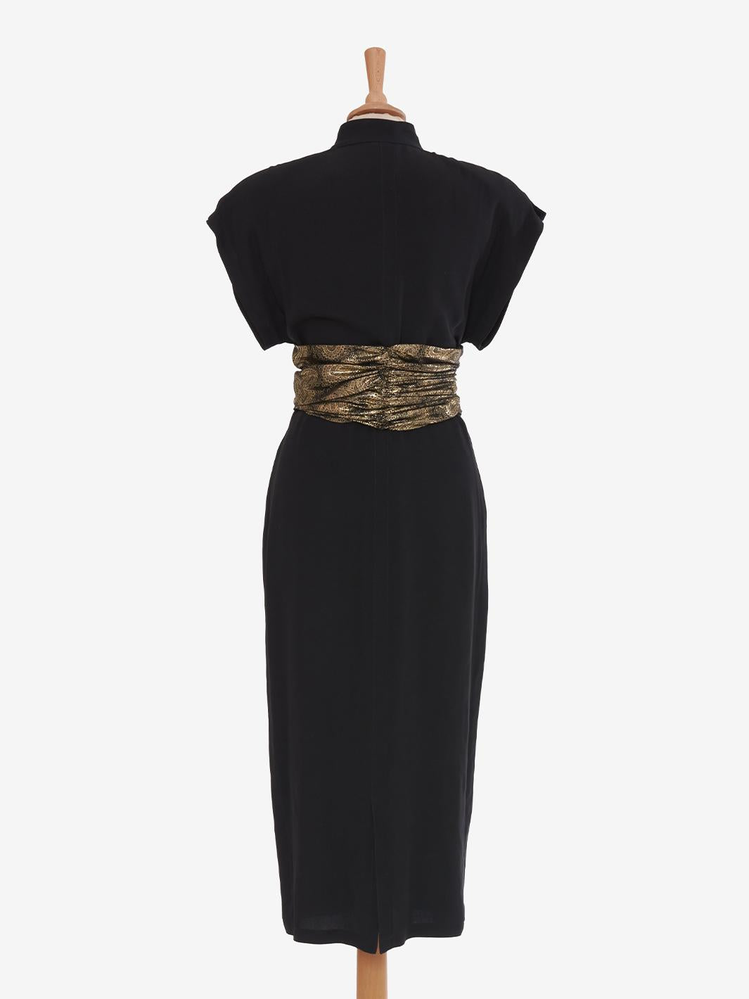 Gianni Versace long viscose dress with lurex bow WCV23031504  Gianni Versace 