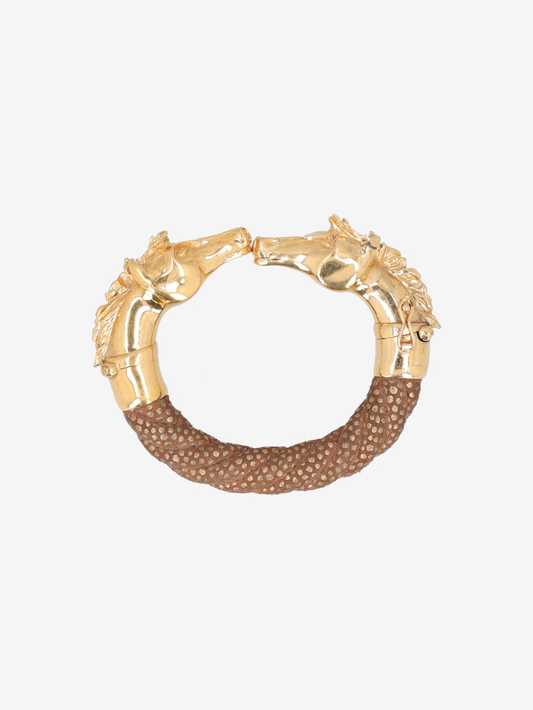Chloé Equestrian Double Horse Head Bangle W13426.77  Chloé 