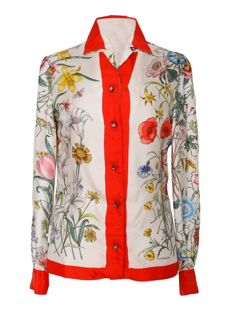 Camicia Gucci in seta floreale vintage