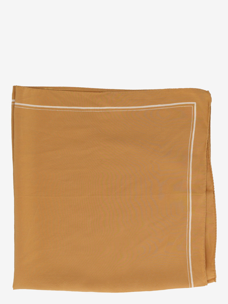 Yves Saint Laurent Beige Square Scarf with Logo Border W150626.31  Yves Saint Laurent 