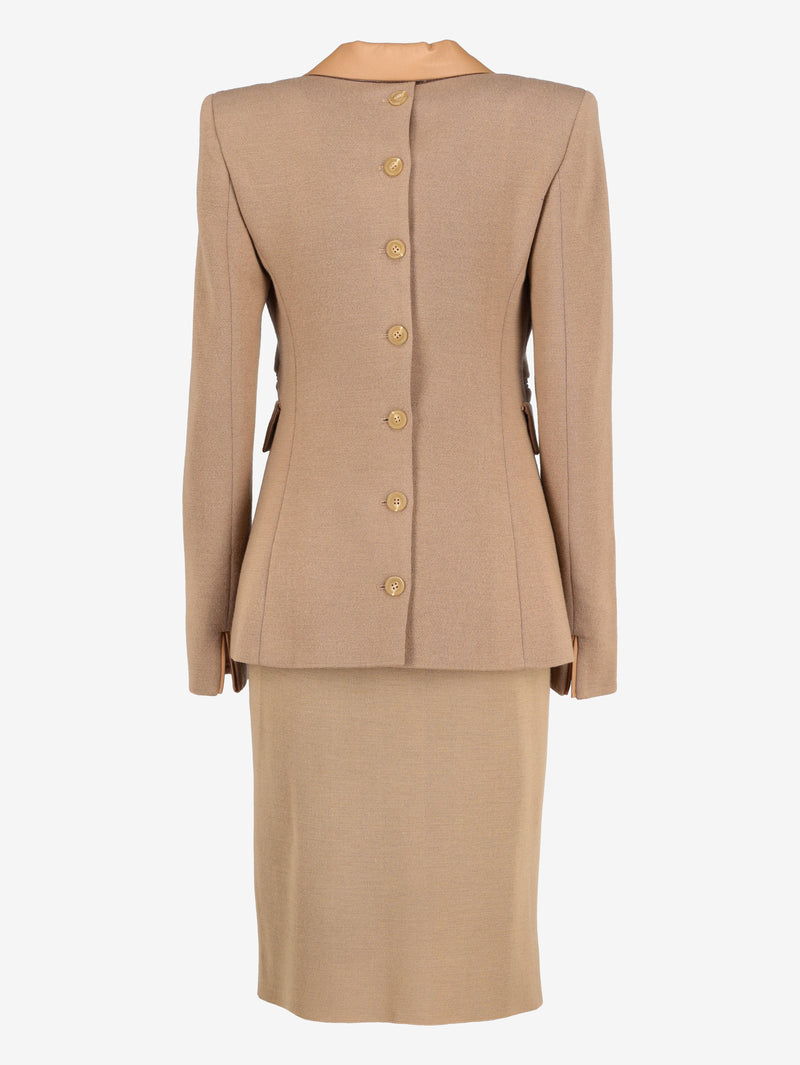 Basile Beige Two-Piece With Leather Inserts W2511.55  Vintage 