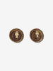 Vintage Textured Button Clip-On Earrings W13426.53  Vintage 
