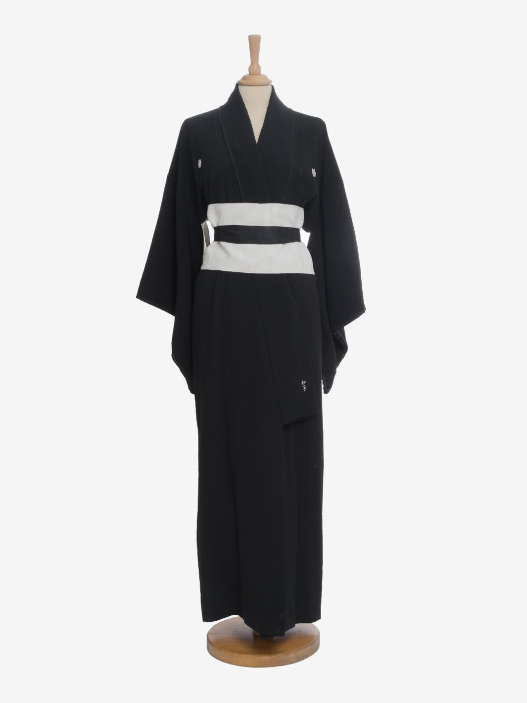 Vintage Black Japanese Kimono