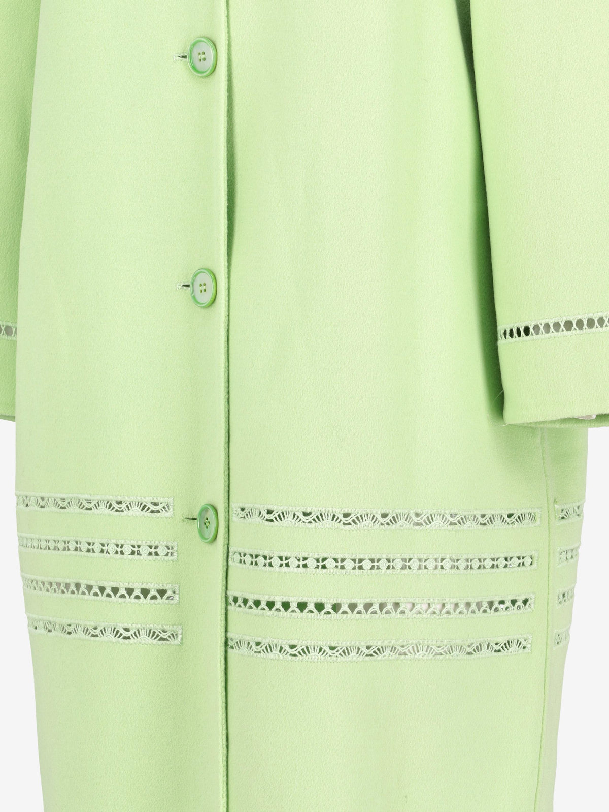 Ermanno Scervino Collarless Wool Coat with Open-Work Details CVM26.6.119  Ermanno Scervino 