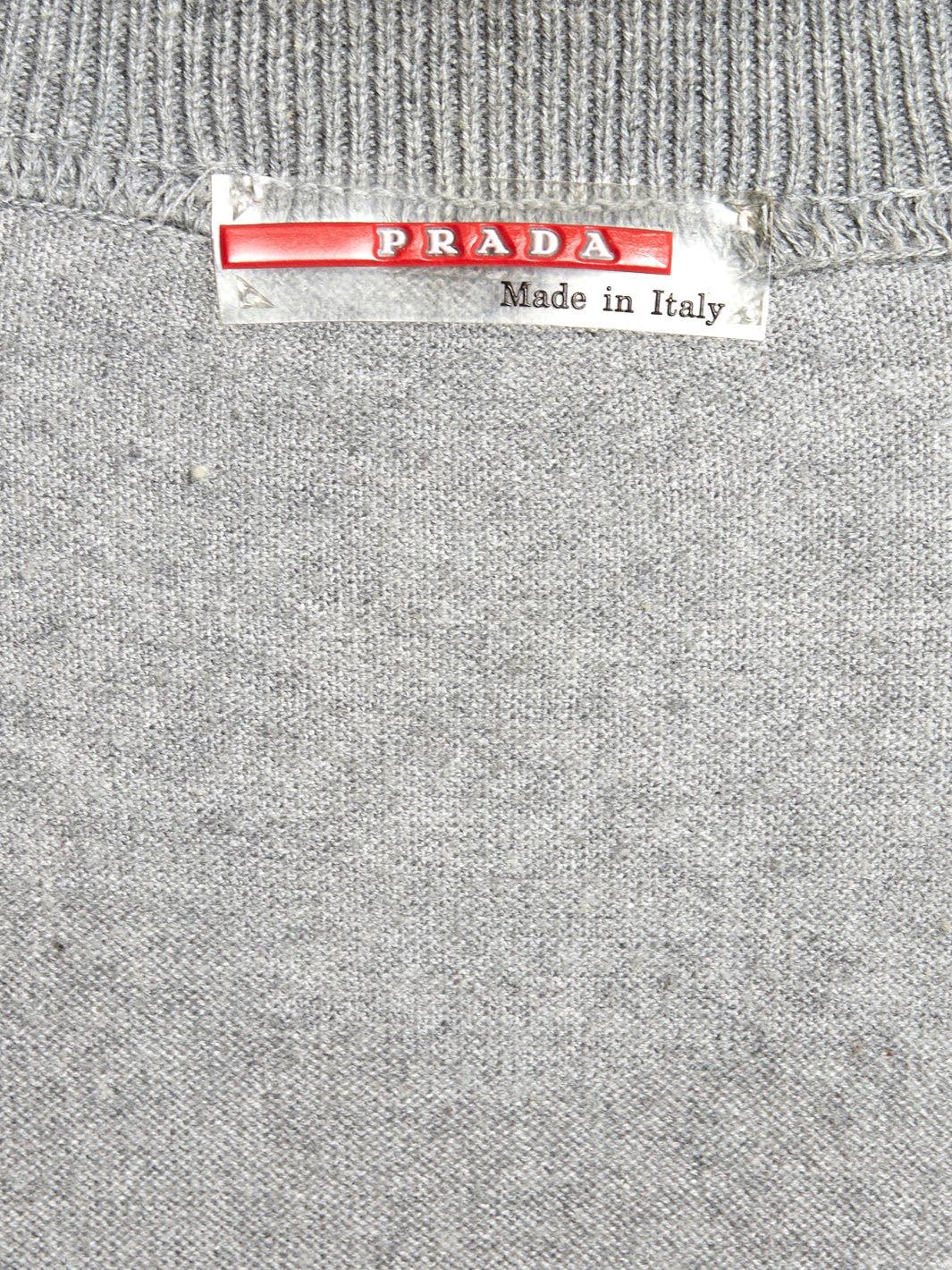Felpa Y2K Prada in cotone e tessuto tecnico