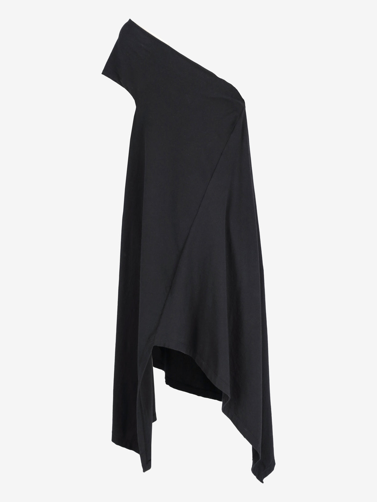 Rick Owens DRKSHDW One Shoulder Asymmetrical Dress in Black Cotton RM300625.56  Drkshdw - Rick Ownes 