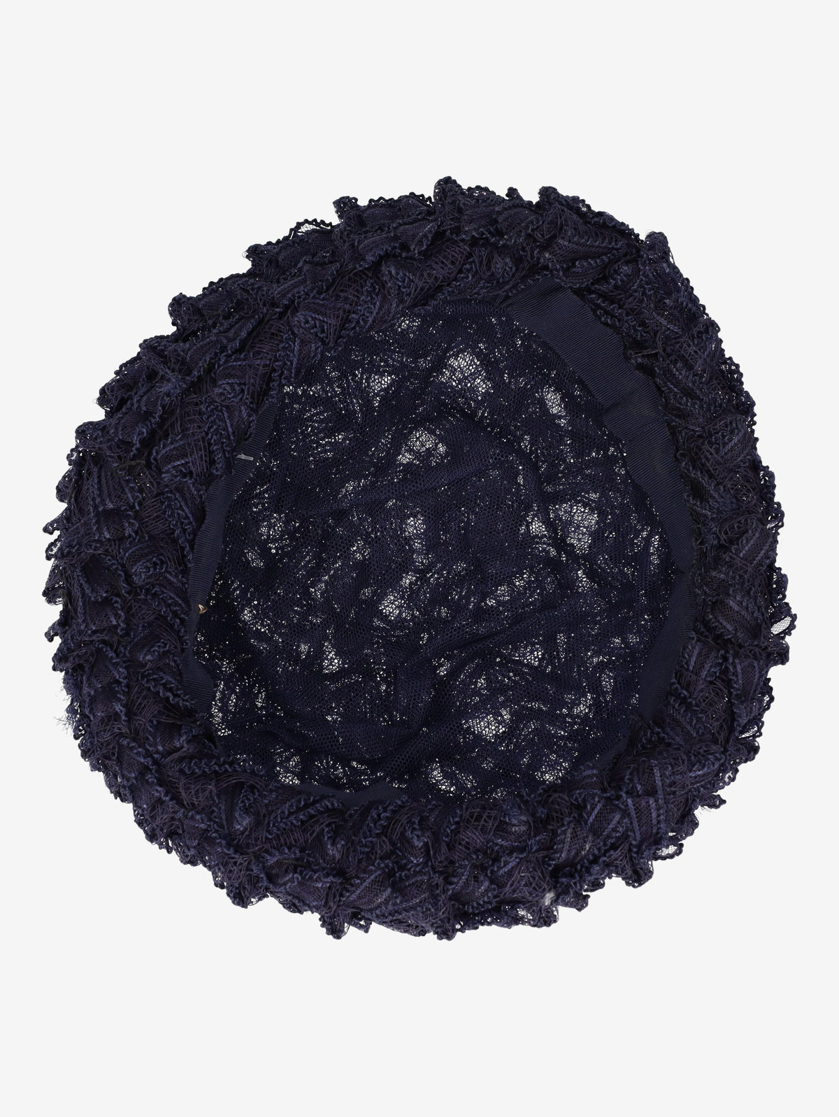Sculptural Lace Net Hat in Midnight Blu W22041114  Vintage 