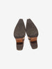 Cowboy Ankle Boots in Brown Leather with a Pattern of Flowers W7426.62  Vintage 