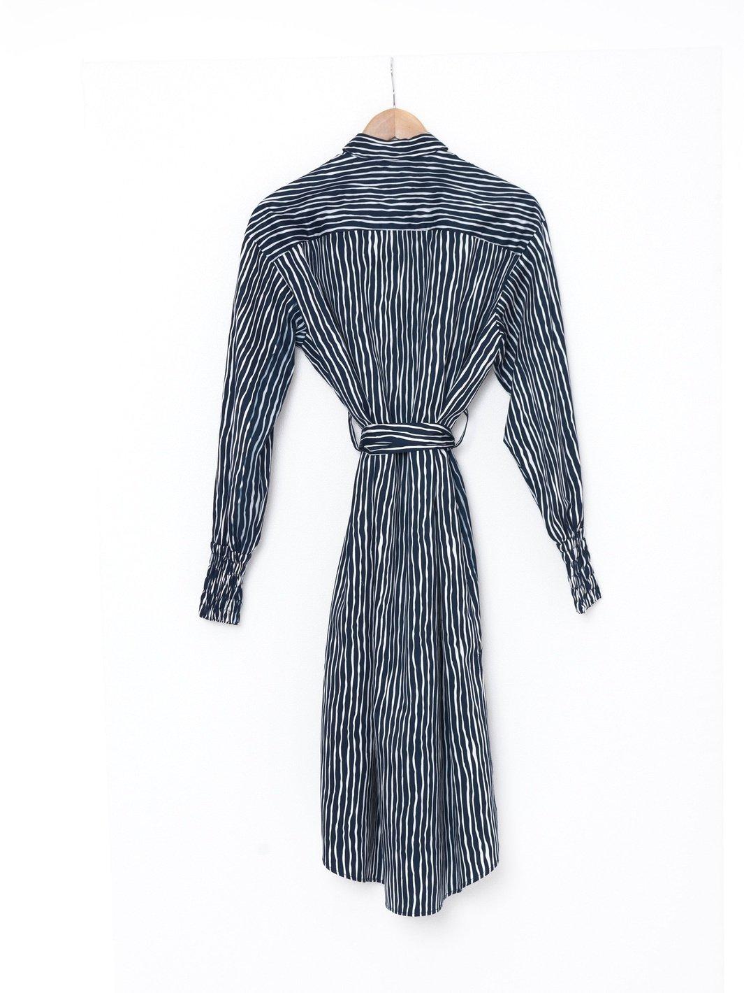 2020 Cavalli e Nastri chemisier dress with blue and white stripes W22070402  Cavalli e Nastri 