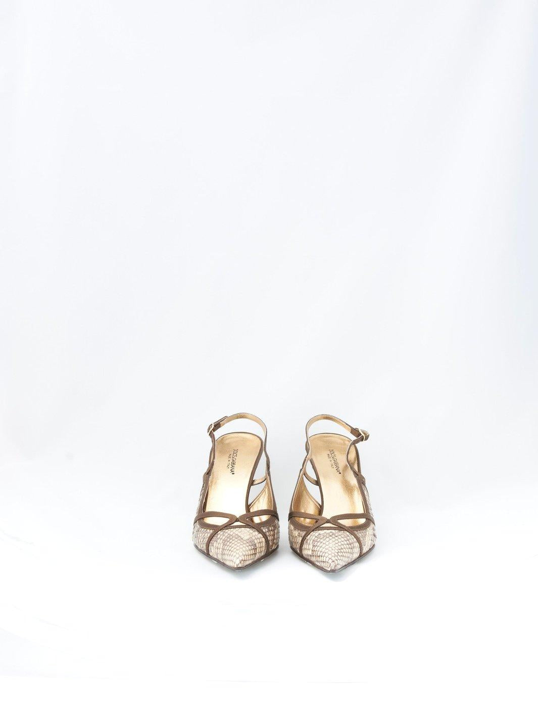 2010 Dolce&Gabbana python slingbacks W2203141  Dolce & Gabbana 