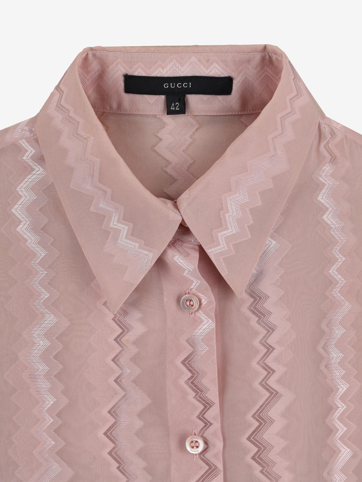 Gucci Classic Silk Shirt with Zig-Zag Motif W7426.9  Gucci 