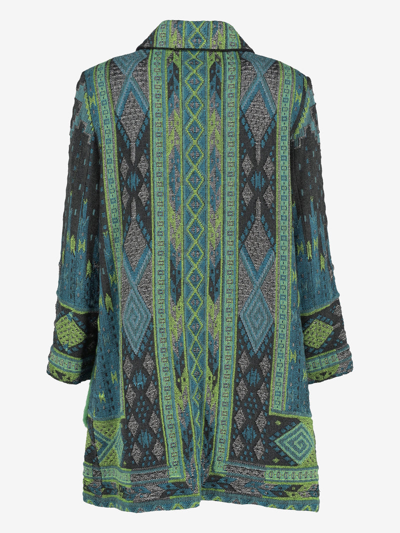 Giada Benincasa Jacquard Coat with Fur Pockets CVM26.6.127  Giada benincasa 