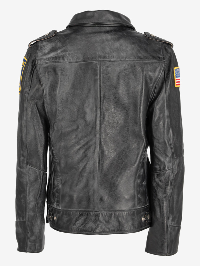 Vanson Leather Vintage Boston Police Motorcycle Jacket W2511.33  Vanson 