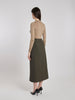 Y2K Aspesi midi skirt with a classic cut in military green Z1000223  Aspesi 