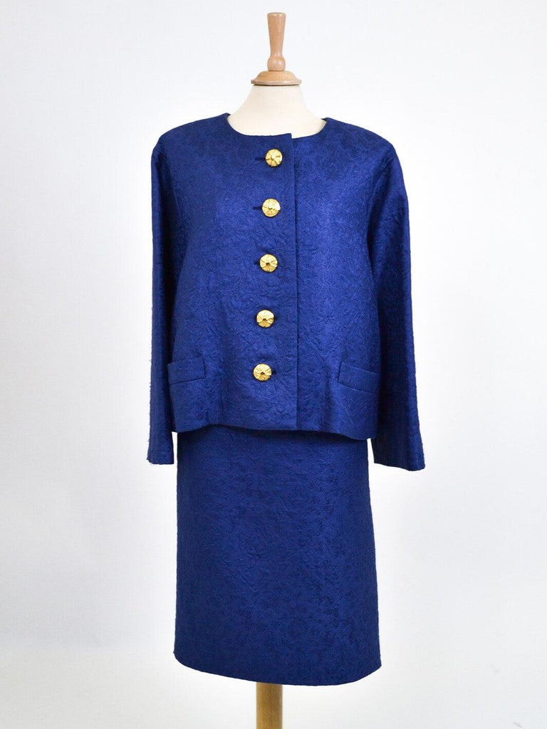 YSL Rive Gauche blue suit with golden buttons, 80s W22041502  Yves Saint Laurent 