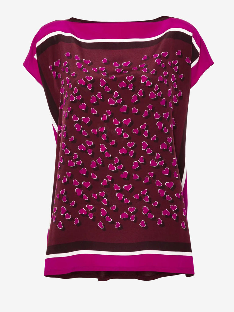 Gucci Floating Hearts Silk Pullover Blouse WCV241045  Gucci 