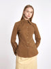 Blumarine Jeans Y2K brown blouse with golden detail on the shoulders MR511263  Blumarine 
