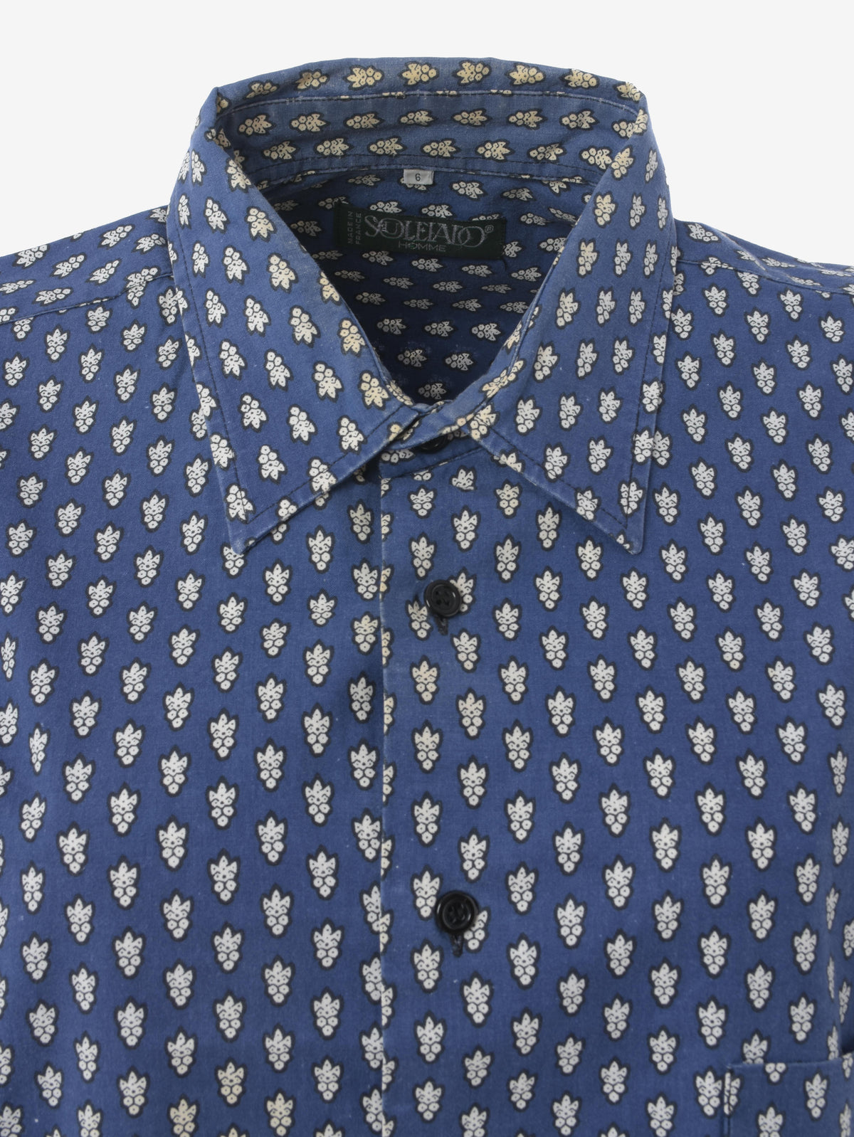 Souleiado Vintage Blue Provencal Shirt WCV241010281  Souleiado 