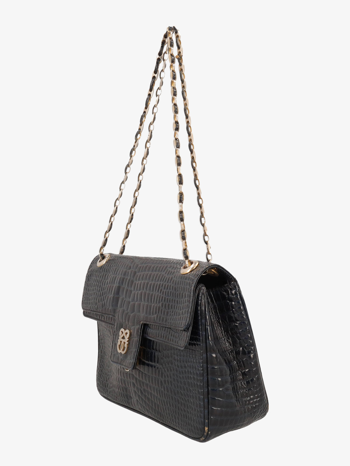 Pirovano Blue Cocco Shoulder Bag