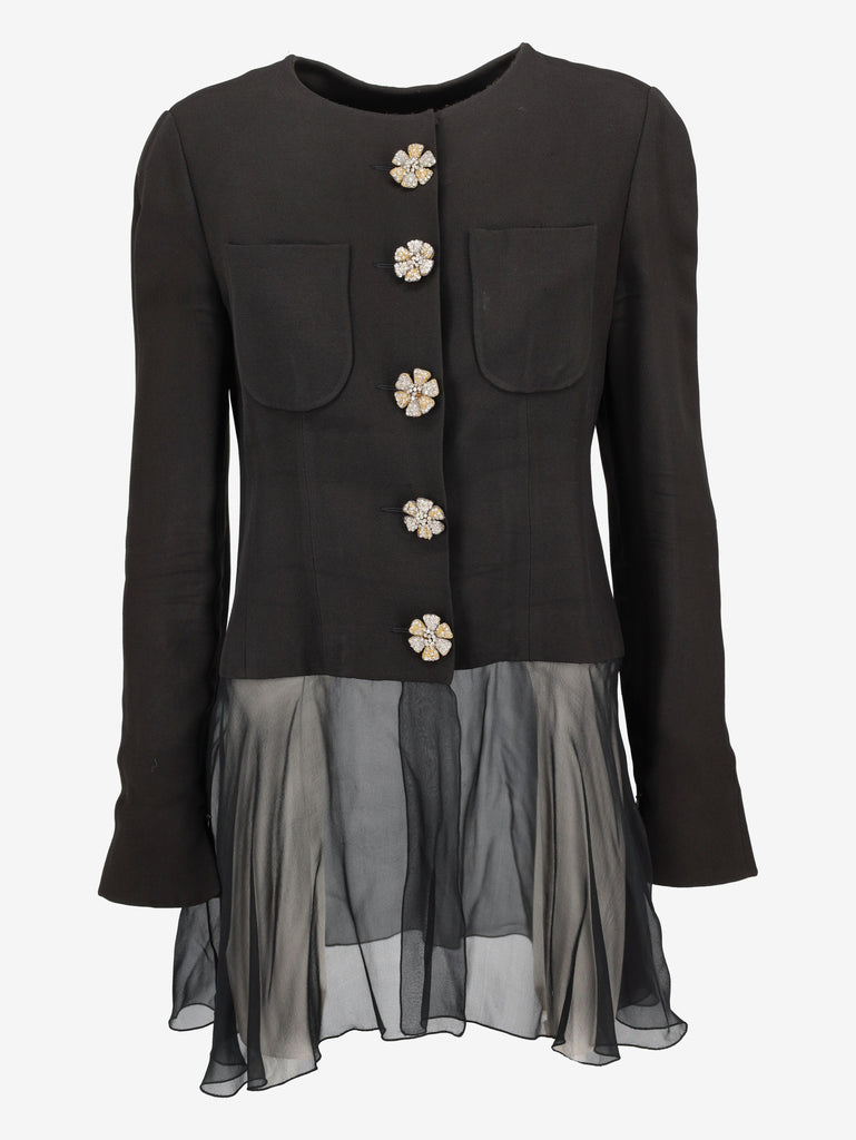 Karl Lagerfeld Embellished Blazer with Tulle Hem W27526.28  Karl Lagerfeld 