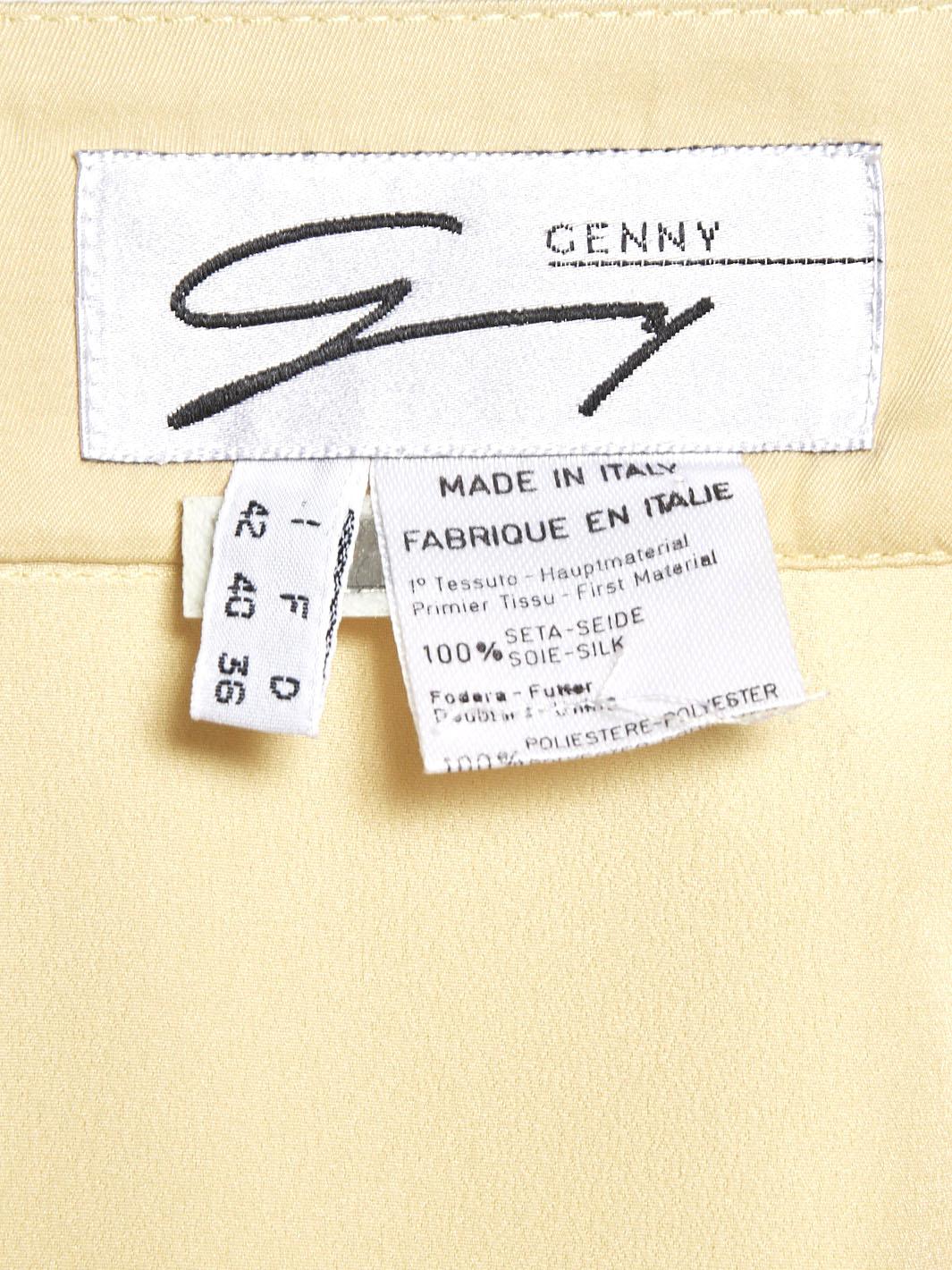 1990s silk cream-coloured skirt with side fastening by Genny BR004512  Genny 