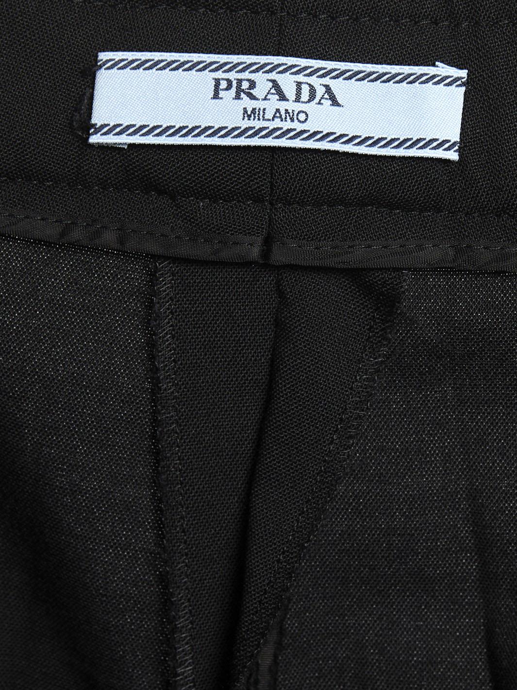 Y2K Prada black cropped woollen pants with buttons on the front W2203177  Prada 