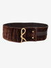 Roberta di Camerino Logo Belt in Leather and Velvet-Effect Fabric W27526.134  Roberta di Camerino 