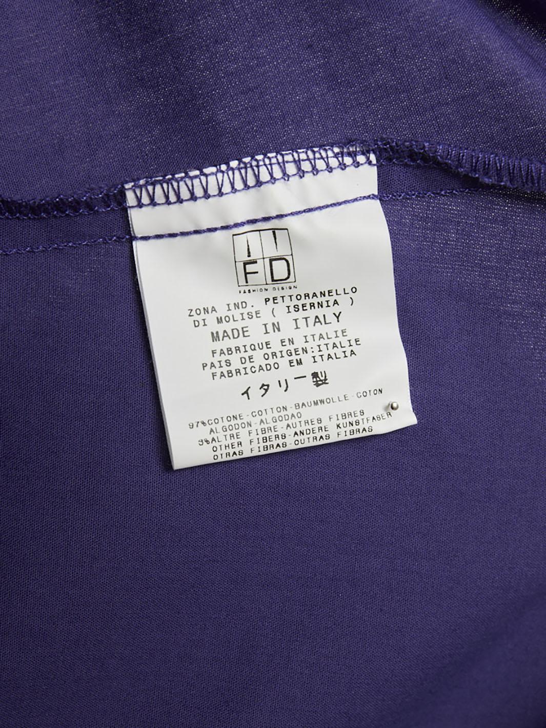 Just Cavalli Y2K purple cotton blouse with print on the back Z1001067  Just Cavalli 