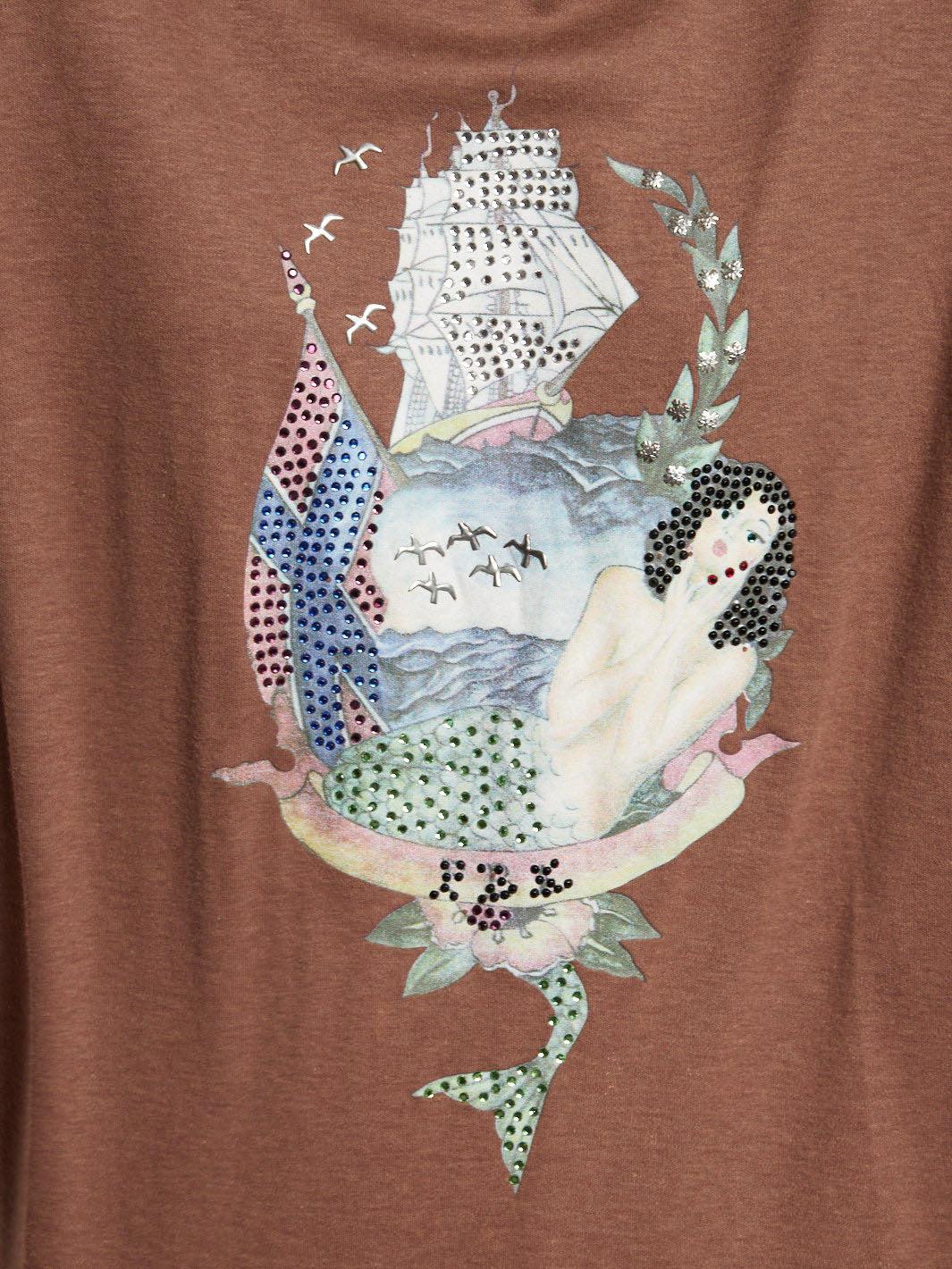 1990s Poi...by Krizia brown t-shirt with maritime themed print M1601970  Krizia Poi... 