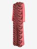 Vintage Pink Kaftan Dress with Dark Brown Embroidery W150626.11  Vintage 