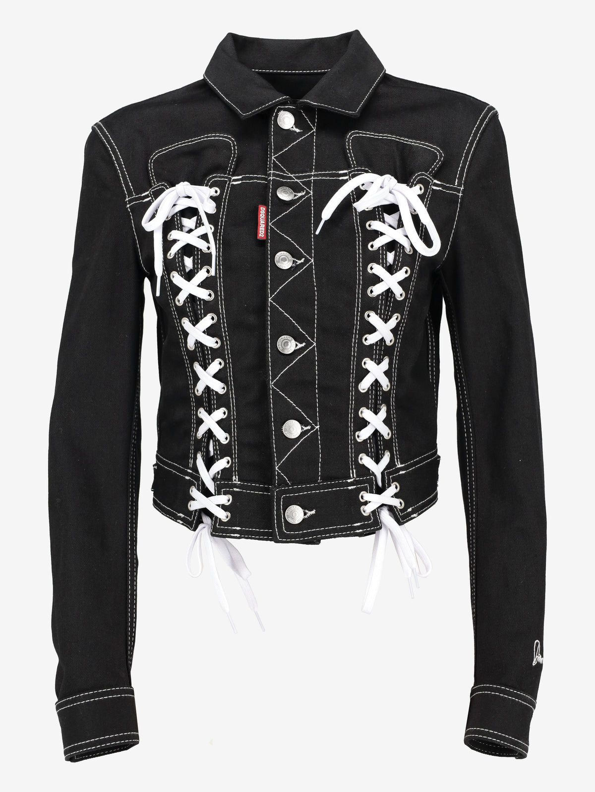 Dsquared2 Denim Bondage Baby Jacket with Lace Detail CVM26.23.39  Dsquared² 