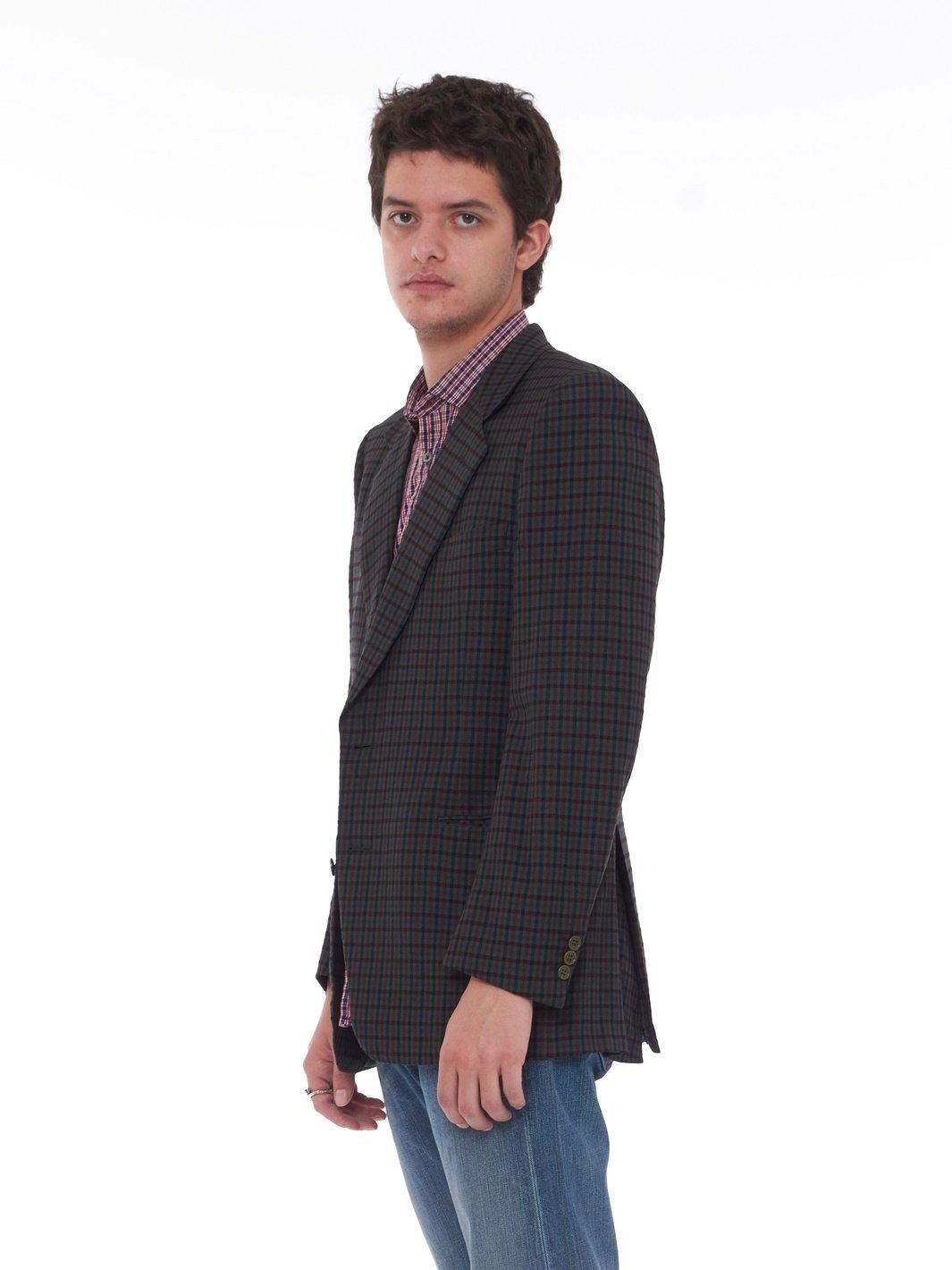 1980s wool and cashmere blend jacket with tartan pattern U223-25/8  Vintage 