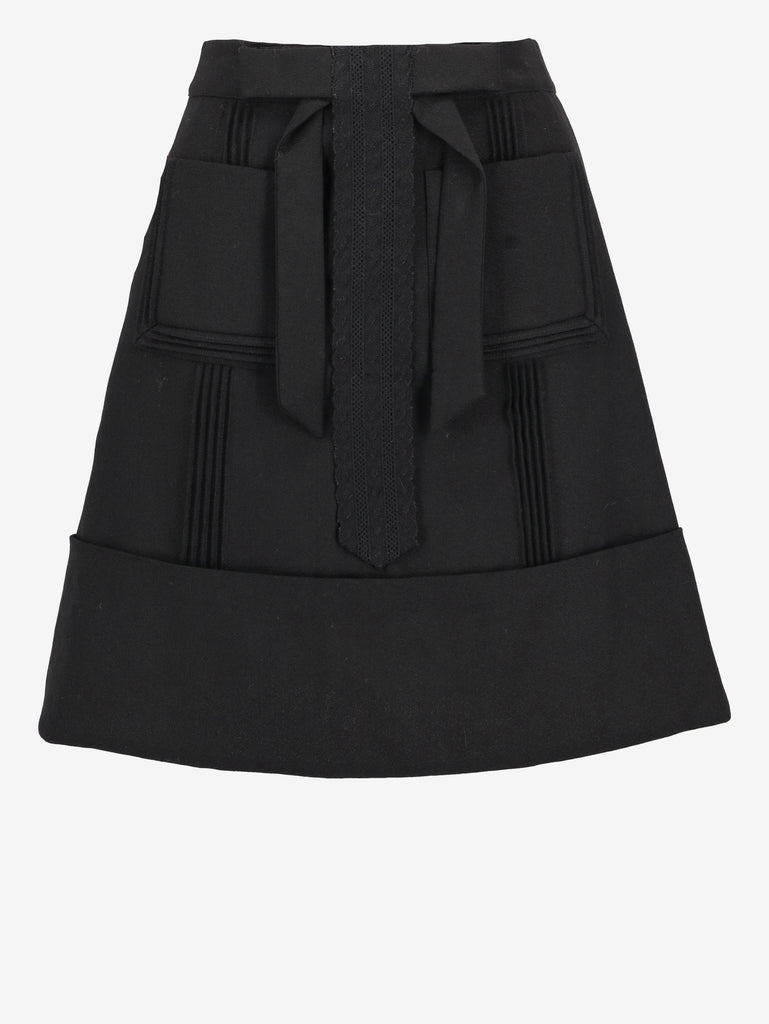 See by Chloé Black Mini Skirt with Bow Detail CVB23.75.7  Chloé 