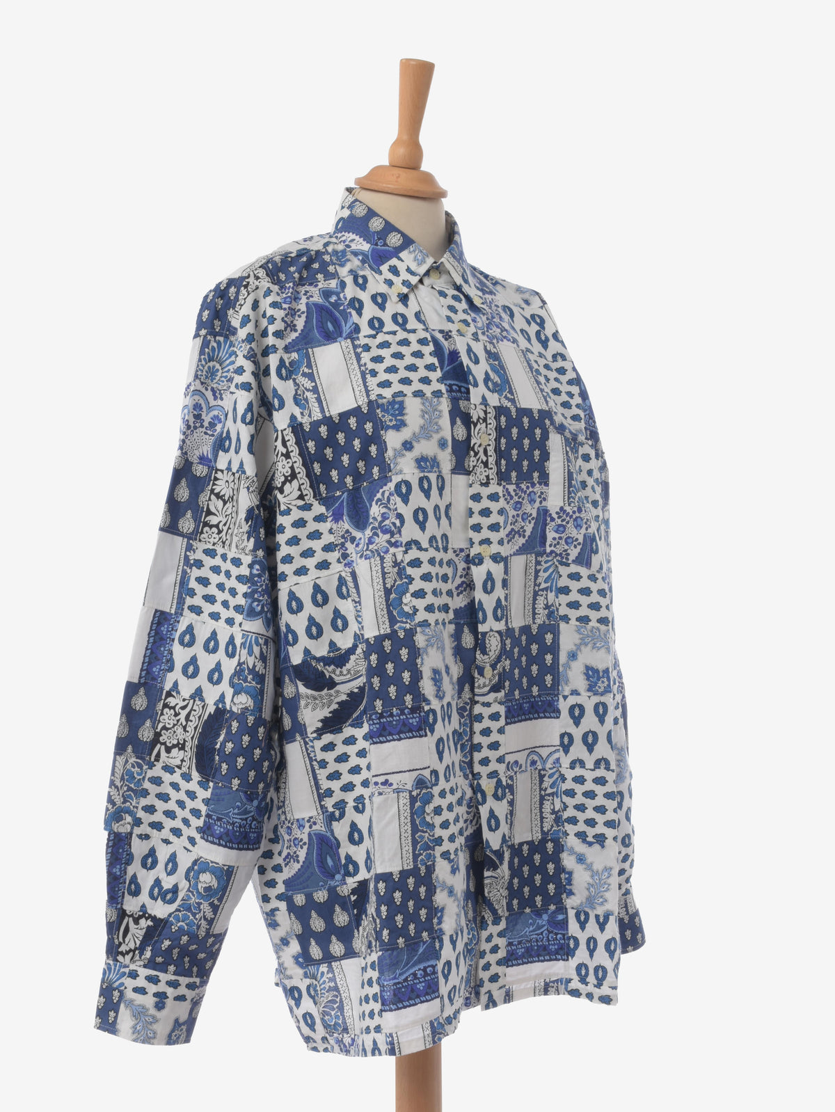 Souleiado Vintage Blue Patchwork Shirt WCV241010277  Souleiado 