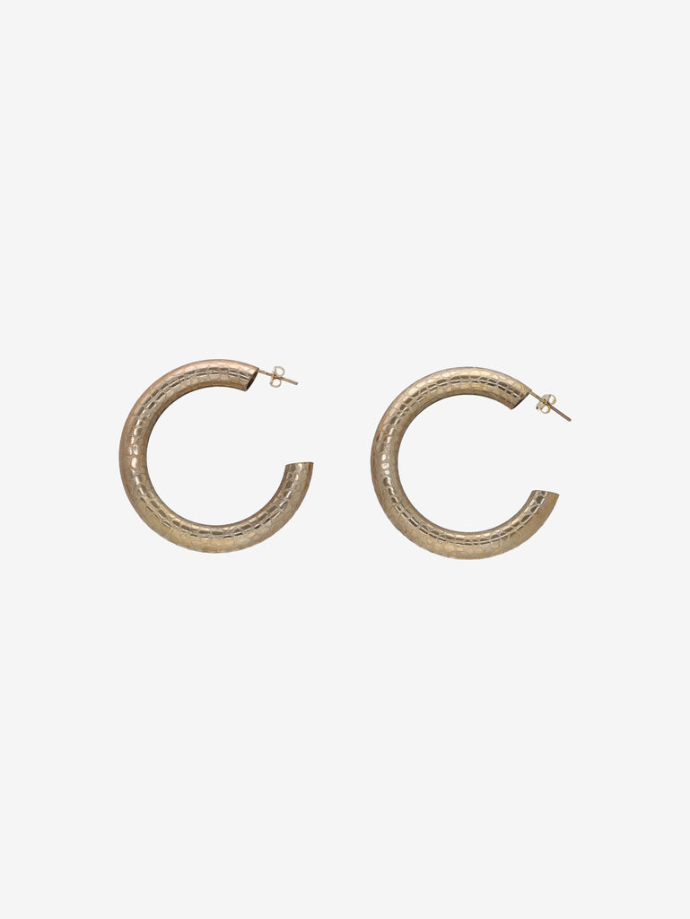 Vintage Textured Snake-Effect Hoop Earrings W13426.43  Vintage 