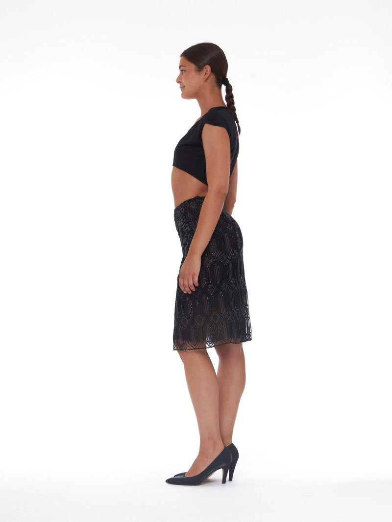 Y2K Valentino black skirt with sequins MR22022022.6  Valentino 
