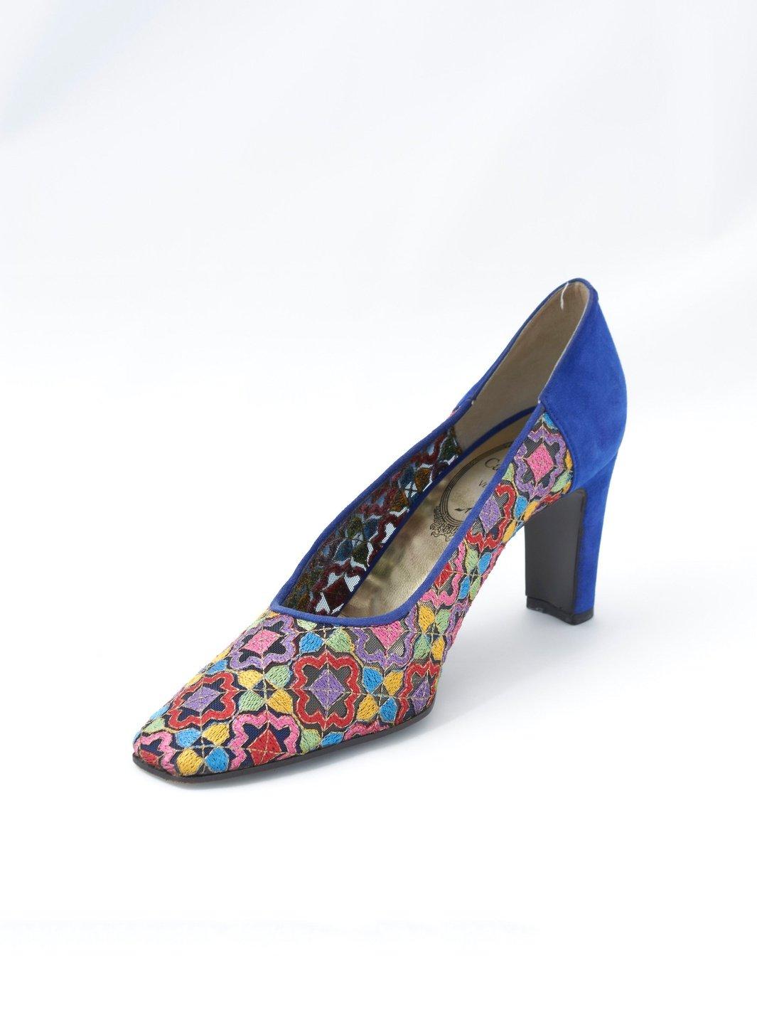 1980s René Caovilla pumps in blue sued and openwork fabric W22051914  Caovilla 