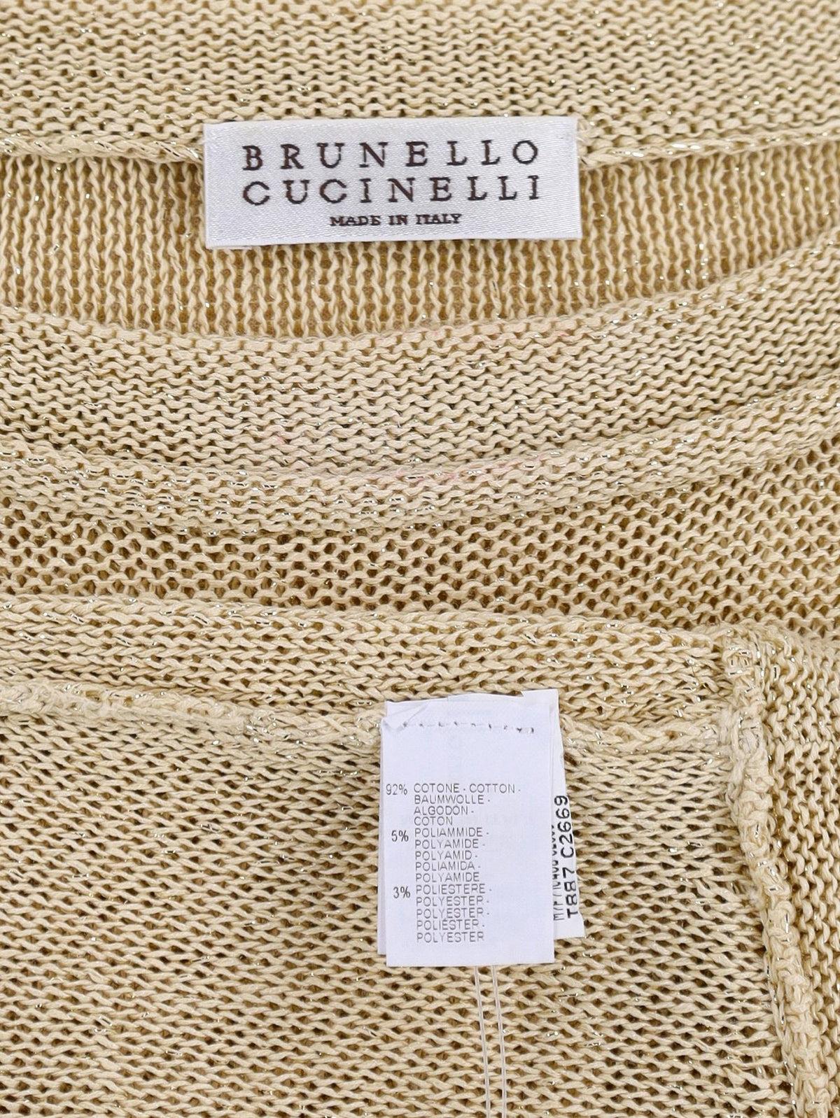 Brunello Cucinelli Gold Lurex Maxi Shirt