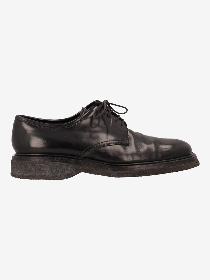 Prada Classic Shoes in Black Leather with Rubber Sole MU260321.44  Prada 