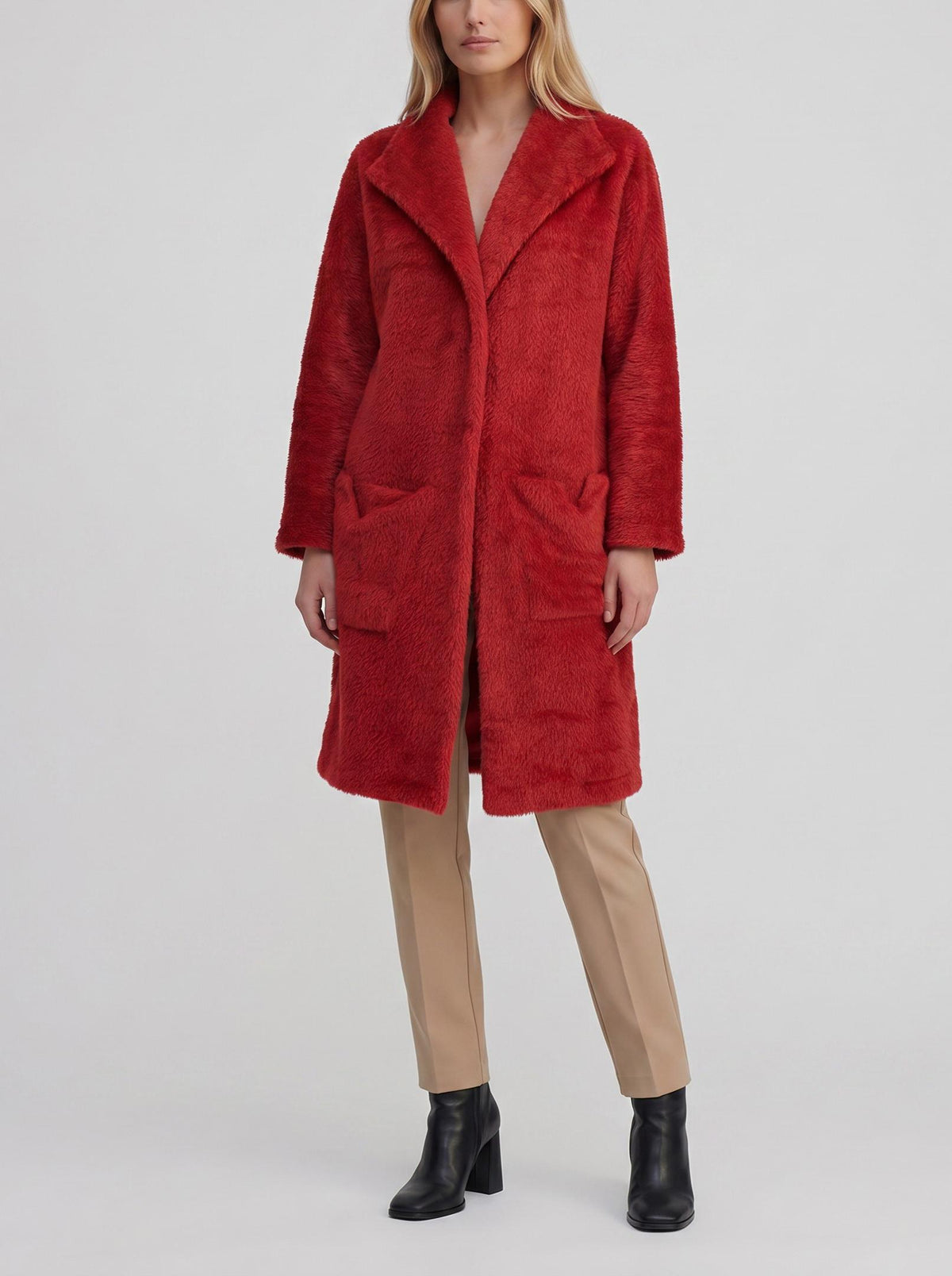 Vintage Red Teddy Coat CVM26.5.8  Vintage 